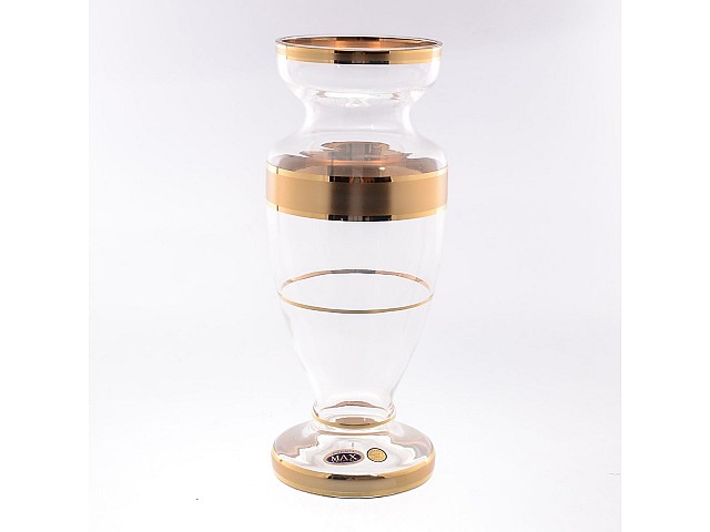 Ваза для цветов Star Crystal золотые полосы 30 см