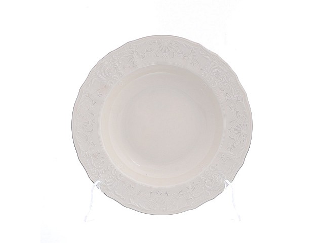 Набор тарелок глубоких 23 см Бернадотт Платиновый узор BE-IVORY 6 шт