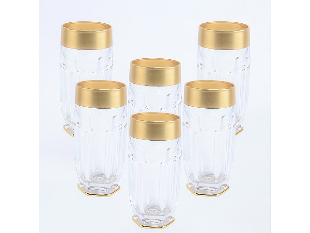 Набор стаканов высоких Сафари Матовая полоса BOHEMIA GOLD 300 мл