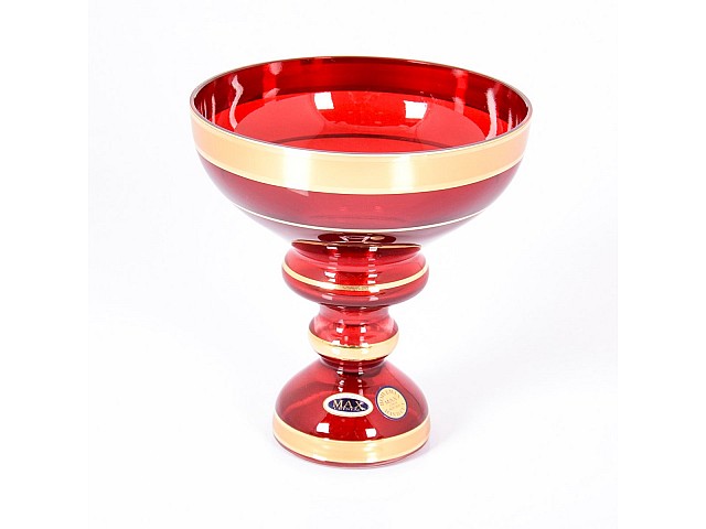 Конфетница 13 см Star Crystal Отводка золото красная