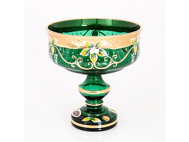 Конфетница 16 см Лепка зеленая Star Crystal 30478