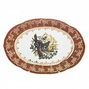 Блюдо овальное 33 см Охота красная Корона