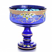 Конфетница Лепка синяя Star Crystal 20 см 30659