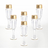 Набор фужеров для шампанского 150 мл Сафари голд матовые Crystalate Bohemia