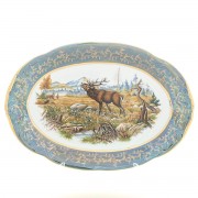 Блюдо овальное 33 см Охота Зеленая Sterne porcelan
