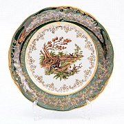 Набор тарелок 21 см Охота Зеленая Sterne porcelan 6 шт