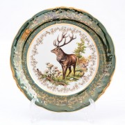Набор тарелок 25 см Охота Зеленая Sterne porcelan 6 шт