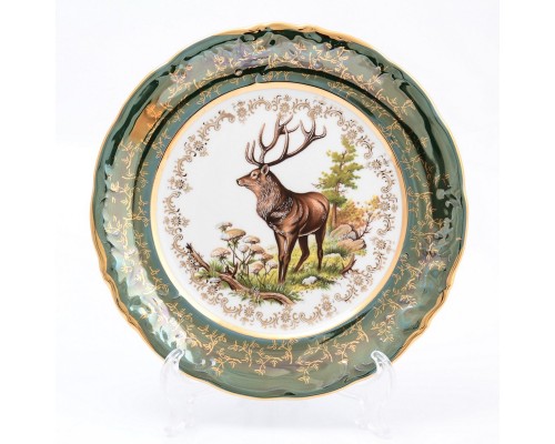Набор тарелок 25 см Охота Зеленая Sterne porcelan 6 шт