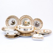 Столовый сервиз Охота Бежевая Sterne porcelan на 6 персон 27 предметов