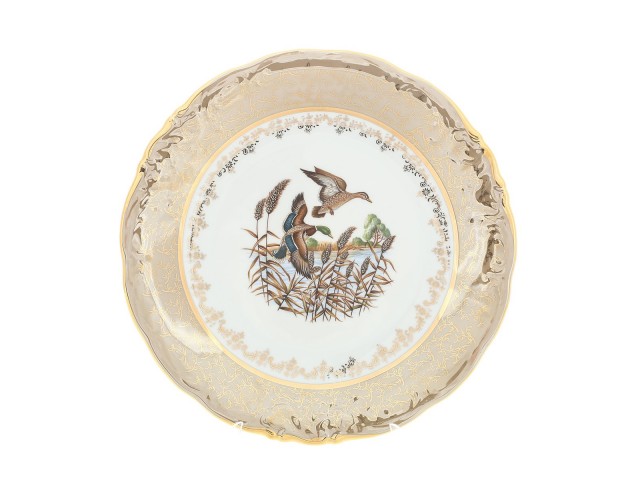 Блюдо круглое 30 см Охота Бежевая Sterne porcelan