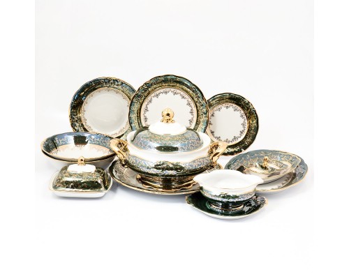 Столовый сервиз Зеленый лист Sterne porcelan на 6 персон 27 предметов