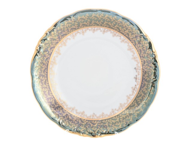 Блюдо круглое 30 см Зеленый лист Sterne porcelan