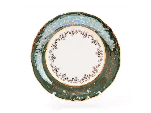 Набор тарелок 19 см Зеленый лист Sterne porcelan 6 шт