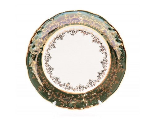 Набор тарелок 21 см Зеленый лист Sterne porcelan 6 шт