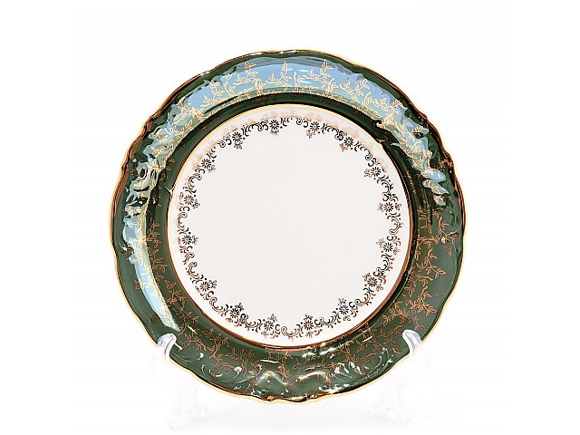 Набор тарелок 25 см Зеленый лист Sterne porcelan 6 шт