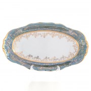 Блюдо овальное 24 см Зеленый лист Sterne porcelan