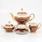 Чайный сервиз Красный лист Sterne porcelan на 6 персон