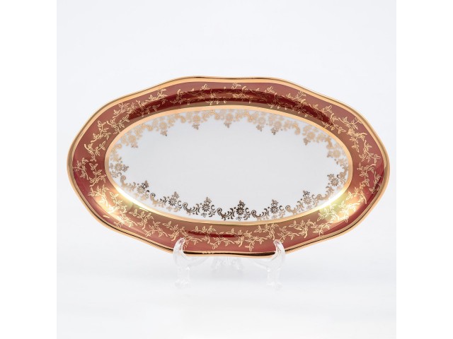Блюдо овальное 24 см Красный лист Sterne porcelan