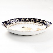 Блюдо для хлеба 33 см Thun Констанция Золотая роза Кобальт 7635400