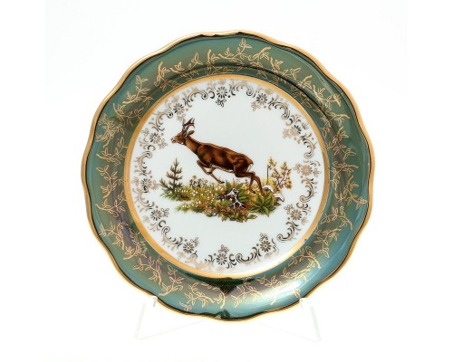 Набор тарелок 17 см Охота Зеленая Sterne porcelan 6 шт