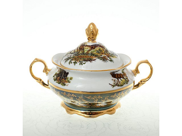 Сахарница 350 мл Охота Зеленая Sterne porcelan Сахарница 350 мл Охота Зеленая Sterne porcelan