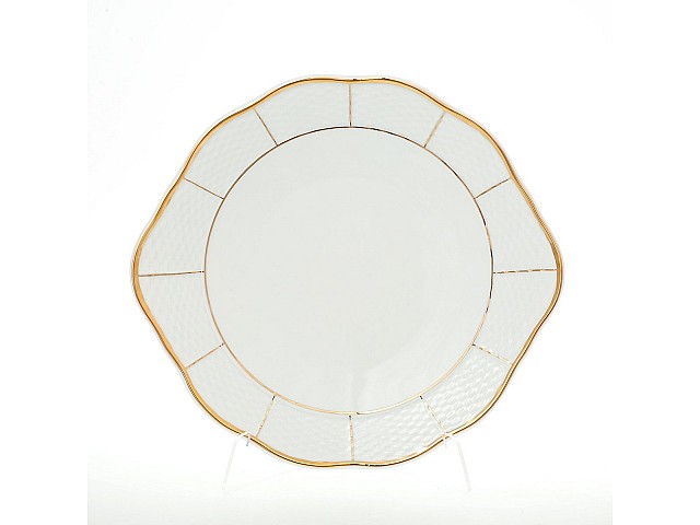 Тарелка для торта Менуэт Отводка золото Thun 27 см