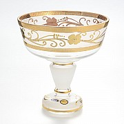 Конфетница Золотые цветы белая 16 см Star Crystal