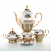 Кофейный сервиз Охота Бежевая Sterne porcelan на 6 персон