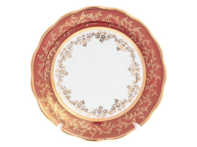 Набор тарелок 17 см Красный лист Sterne porcelan 6 шт