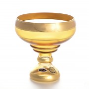 Конфетница 13 см Star Crystal золотые полосы желтая