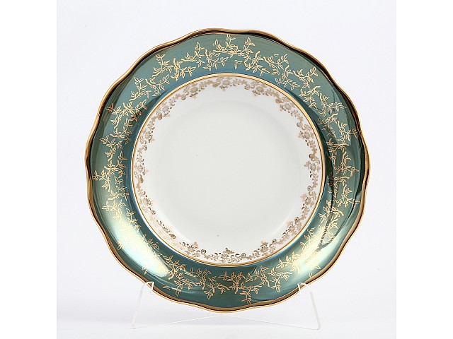 Набор тарелок 23 см Зеленый лист Sterne porcelan 6 шт