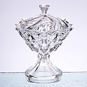 Конфетница на ножке с крышкой 25 см SAMBA BOHEMIA TREASURY