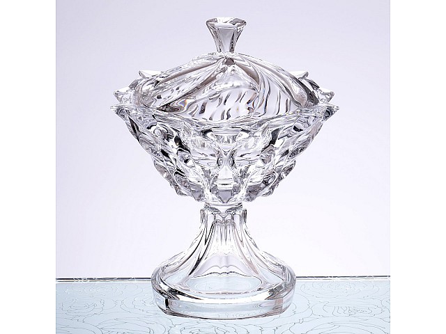 Конфетница на ножке с крышкой 25 см SAMBA BOHEMIA TREASURY