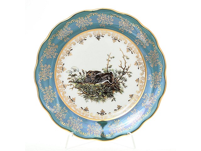 Набор тарелок 21 см Охота зеленая Корона
