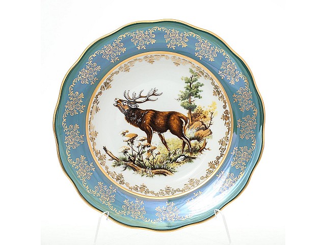 Набор тарелок 23 см глубоких Охота зеленая Корона
