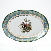 Блюдо овальное 39 см Охота зеленая Корона
