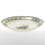 Блюдо для хлеба 32 см Охота зеленая Корона