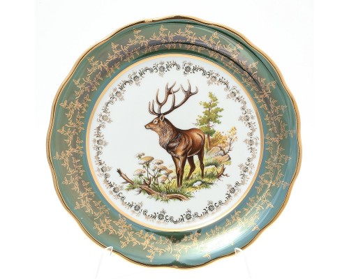 Набор тарелок 26 см Охота Зеленая Sterne porcelan 6 шт