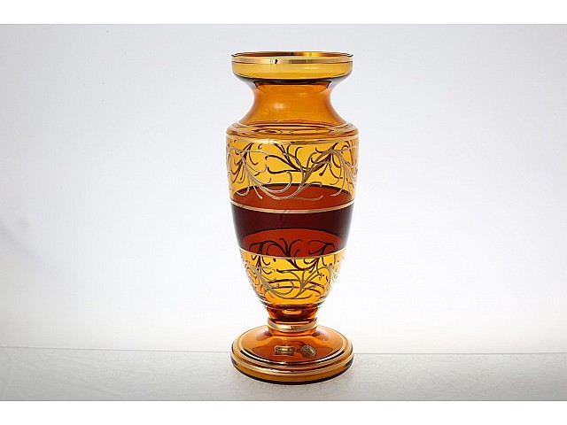 Ваза для цветов Egermann коричневая на ножке 30 см