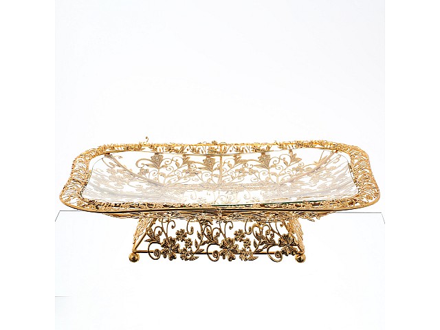 Фруктовница 40х32 см Ажурная подставка золото