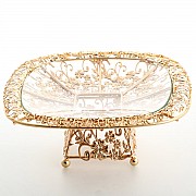 Фруктовница Ажурная подставка золото