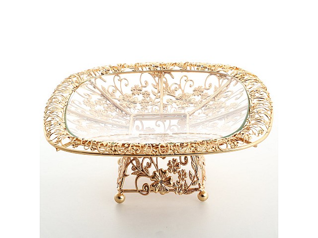 Фруктовница Ажурная подставка золото