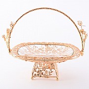 Фруктовница с ручкой Ажурная круглая