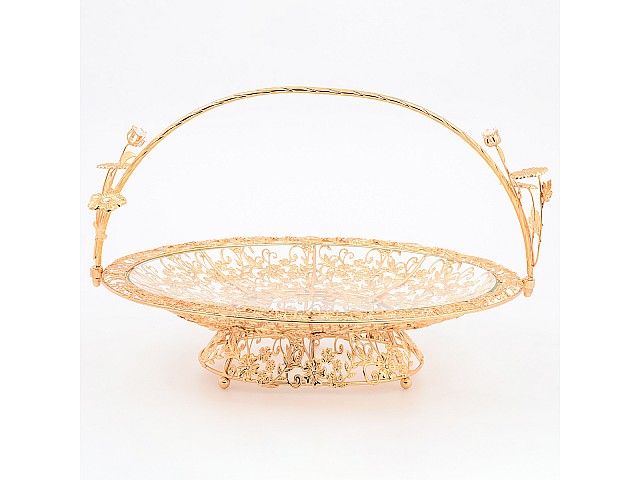 Этажерка Ажурная подставка золото 36 см