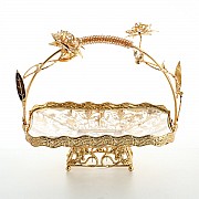 Фруктовница с ручкой Ажурная прямоугольная