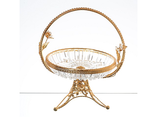 Фруктовница 25х35 см Ажурная подставка золото