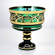 Конфетница 20 см зеленая Star Crystal 35827