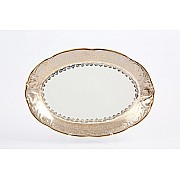 Блюдо овальное 39 см Фредерика Лист Бежевый