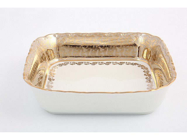 Салатник квадратный 23 см Фредерика Лист Бежевый