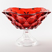 Фруктовница на ножке 30 см красная SAMBA BOHEMIA TREASURY